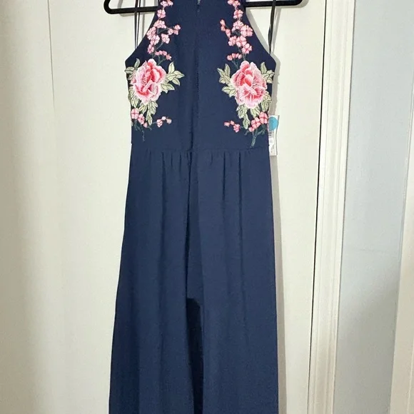 Stylish Navy Blue Sleeveless Jumpsuit - Picture 1 of 14